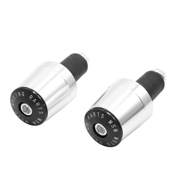 uxcell 2pcs Silver Tone Aluminium Alloy Handlebar Handle Grip End