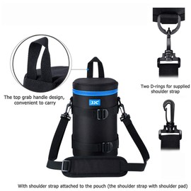 JJC Camera Lens Pouch Case for Canon RF 600mm EF 70-200mm Nikon Nikkor AF-S 70-200mm AF 80-200mm & More, Zipper Polyester Lens Protective Bag Interior Size 4.3x8.9”