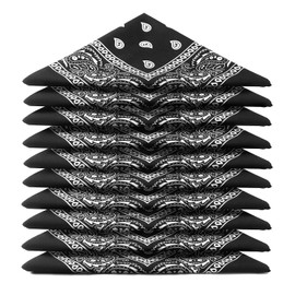 KARL LOVEN Bandanas Pack 100% Cotton Paisley Scarf Head Neck Scarf - Pack of 5, 10 or 20 -