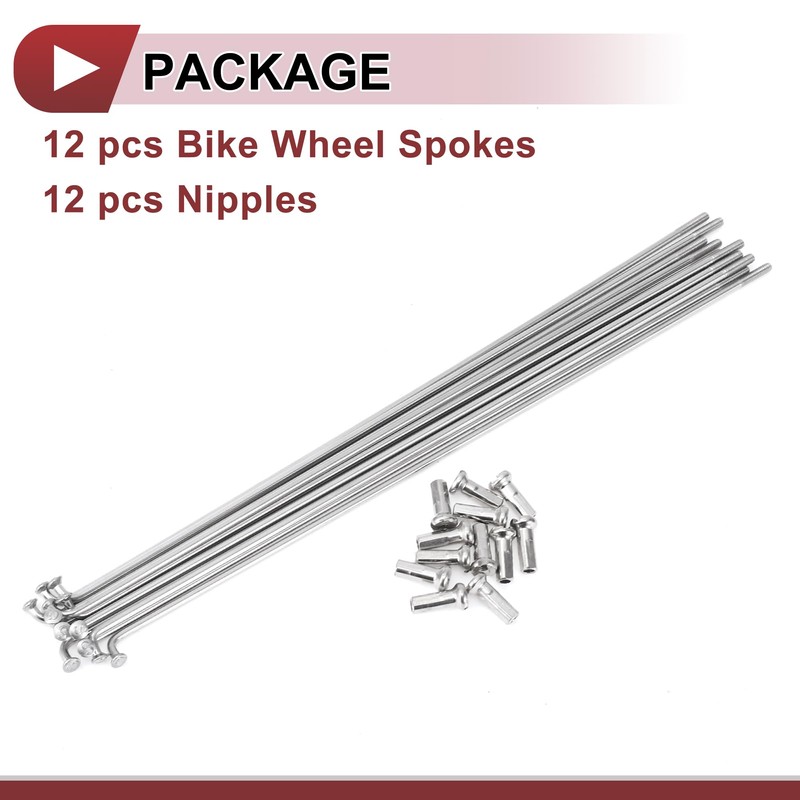 HEROFFIX 12 Set 14G Bicycle Spokes 179mm Bike Wheel Spokes