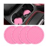 FALVFUN Car Cup Holder Coasters, 2 PCS Waterproof Non-Slip Sift Spill Proof Vehicle Cup Pad, Removable Recessed Automotive Interior Accessories, Universal for SUV RV Truck (Pink)