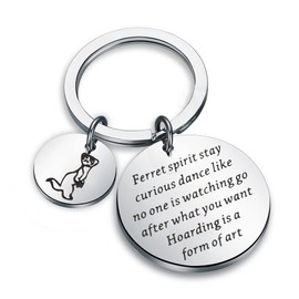 FAADBUK Funny Ferret Gift Ferret Lover Gift Ferret Jewelry Ferrets Keychain Animal Lover Gift (Ferret Spirit)