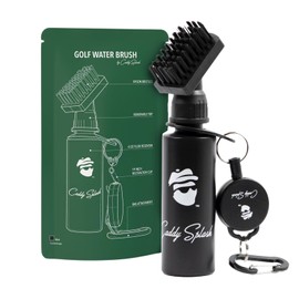Caddy Splash Golf Club Brush Cleaner with Water - Heavy Duty Retractable Clip- Squeeze Bottle for Easy Cleaning with Nylon Bristles- Holds 4 Oz Water - Golf Accessories- USA Company