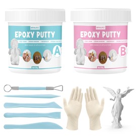 WANJAO Epoxy Sculpt Clay, White Clay 2 Part A & B Filler Compound Strong Adhesive Force Good Plasticity for Sculpting Modeling Building Repairing Self-Hardening Magic Sculpt 100+100g