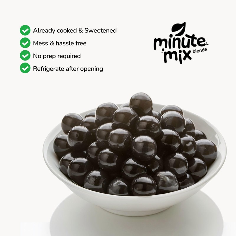 Minute-Mix Boba Kosher Quick Cook REAL Tapioca (Brown Sugar) Boba