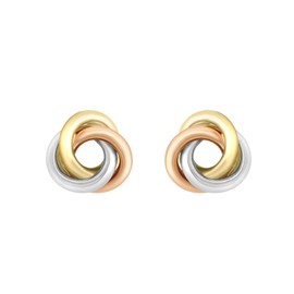 Carissima Gold Women's 9 ct 3 Colour Gold 8 mm Knot Stud Earrings