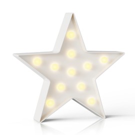 Ganrami White Star Birthday Party Decorations, Battery Powered Star Night Light for Kids, Kids Room Decor for Bedrooms, Baby Night Light, Toddler Room Decor, Kids Room Decor, Wall Decor for Bedroom