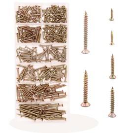 350 Pieces Self Tapping Wood Screws Self Drilling Screws Phillips Drywall Screws Flat Head Screws for Wood for Door Hinges Repairs DIY Project M3/M4