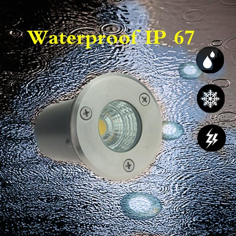 6 Pack 3W Blue LED In Ground Well Light 12V