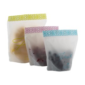 Simplify for Green Living 3 PC Reusable Snack, Work Lunch, Eco-Friendly Food Storage Bag, Green, Blue, Pink