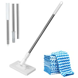 Snap Grip Mini Mop: 2026 Upgraded Disposable Dust Zero Touch No Wash Lazy Mop Convenient Cloth Changing Mops for Kitchen Counter Wall Bathroom Toilet Corners Cleaning (10*Cloth)