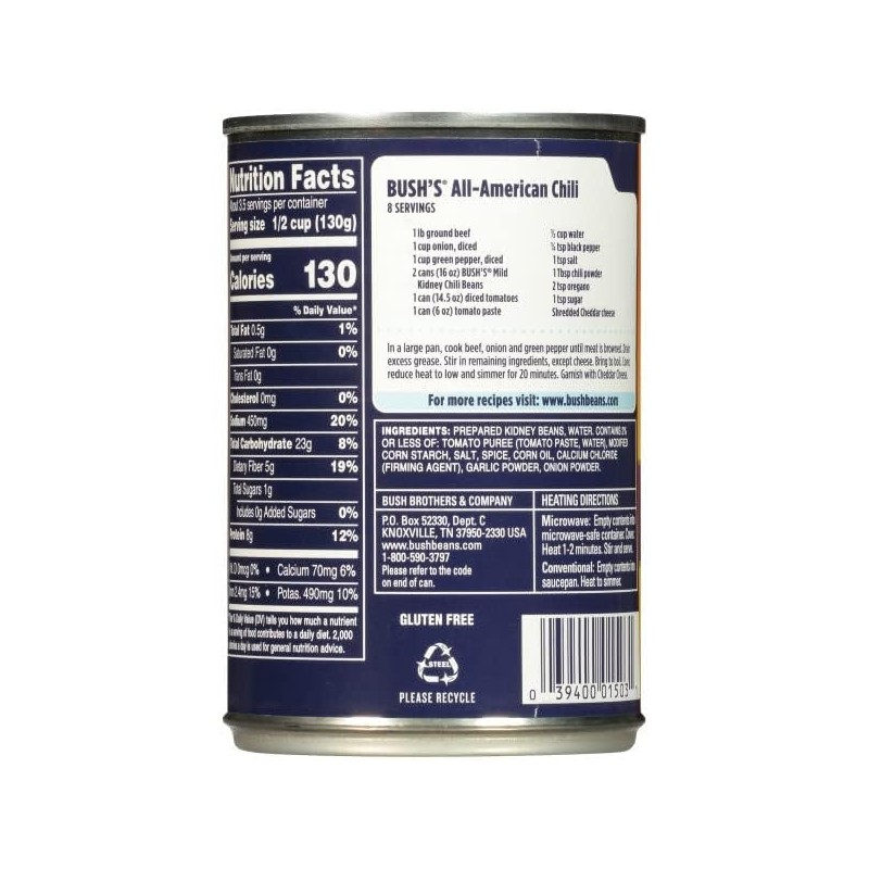 Bush Best Chili Bean Md Kidney, 16 Ounce (Pack of