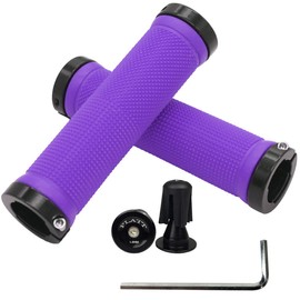 PLATT Non-slip Soft Rubber Handlebar Grips for Mountain Bike/BMX with Aluminium Handlebar End Plugs and Allen Key