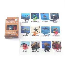 MEROCO Montessori Animal Match Cards,Montessori Materials Animal with Matching Cards,Ocean Cards Montessori Learning Toy for Toddlers,Learning Toy Language Materials