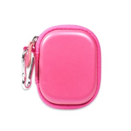 CaseSack Case for JLab Go Pop+,Go Air Pop, Air, Air Tones+/ Tones, JBuds Mini True Wireless Earbuds, Compact Organizer for The Charger case and Charger Cord (Pink)