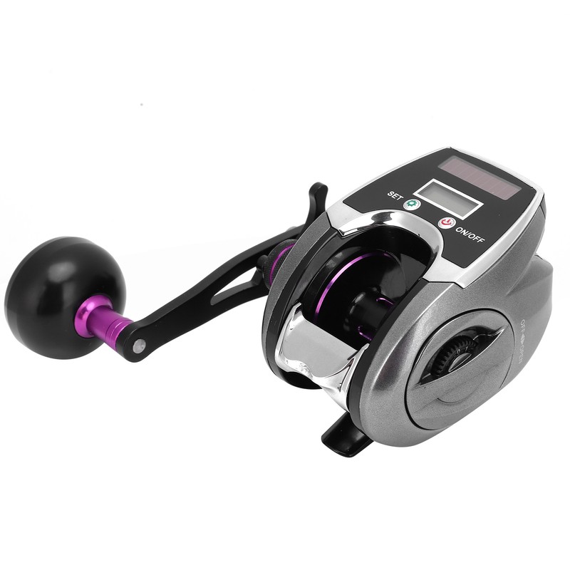 Solar Digital Display Fishing Reel Casting Wheel Rechargeable Single Rocker
