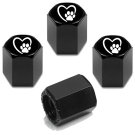 4pcs Tire Valve Stem Caps, Compatible with Heart Paw,Dog Cute Stem Cap Universal Car Air Cover Car Accessories for Cars, SUV, Truck, Motorcycles