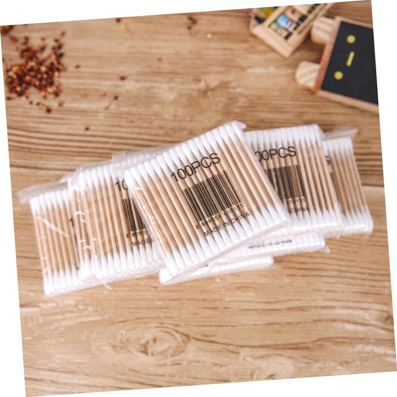 Healeved 500pcs Wooden Stick Cotton Swabs Double Tipped Australian Cotton