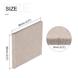 METALLIXITY Square Felt Furniture Pads (3.5" x 3.5" x 0.2") 4Pcs, Self-Adhesive Floor Protectors - for Home Cabinet Closet Bed Feet, Beige