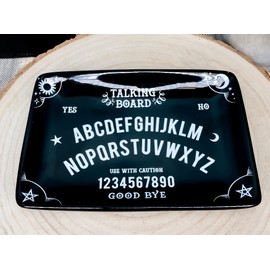 Ebros Gift Wicca Occult Paranormal Talking Board Ouija Planchette Gothic Rectangular Trinket Jewelry Dish Or Appetizer Plate Serveware Bone China Ceramic 6.5" by 4.5"