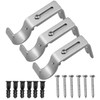 Fodlon Curtain Rod Brackets Set, 3Pcs Adjustable Heavy Duty Metal