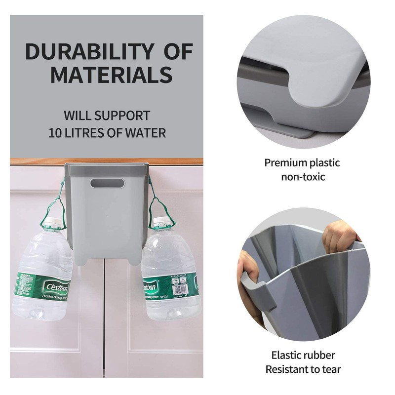 Auhafaly Hanging Collapsible Trash Can - 9L Wall Mounted Foldable