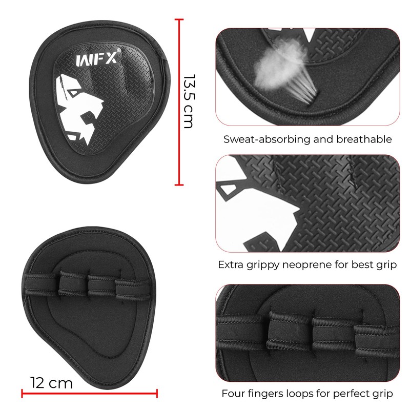 WFX Weight lifting Gym Gloves Neoprene Padded Rubber Palm Open