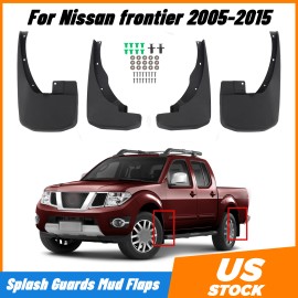 motor_parts2024 4x Front & Rear Splash Guards Mud Flaps for Nissan Frontier 2005-2015 Pickup