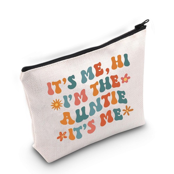 Auntie Cosmetic Makeup Bag It's Me Hi I'm The Auntie