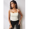 OQQ Women Sleeveless Tank Top Adjustable Fitting Scoop Neck Stretch