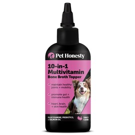 Pet Honesty Pet Honesty Dog Multivitamin Supplement with Salmon Oil for Dogs - Allergy Itch Relief, Digestion, Skin & Coat Health, Liquid Supplement - Dog Food Topper Bone Broth with Prebiotics (12 oz)