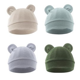 imKutie Newborn Baby Hat Infant Beanie Hat Cotton Newborn Hospital Nursing Hats Mittens Set for Boys Girls Unisex 0-3 Months