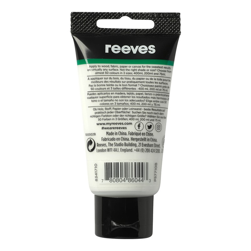 Reeves Artists Acrylic Paint, 75 ml, Titan White