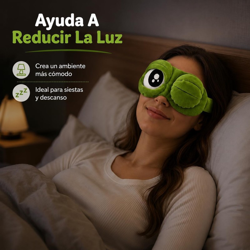 3D Frog Sleep Mask, Frog Eye Mask for Sleeping, Adjustable