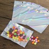 EgticLive 100 Pack Resealable Holographic Bags for Small Business, Iridescent