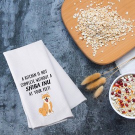 PWHAOO Shiba Inu Kitchen Towel A Kitchen is Not Complete Without A Shiba Inu Kitchen Towel Shiba Inu Lover Gift (Shiba Inu T)