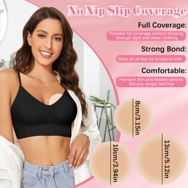 Cakes Grippy Seamless Covers, Sticky Adhesive Silicone Nipple Pasties, Reusable Pasty Nipple Covers for Women (Bright-13cm/5.12in)