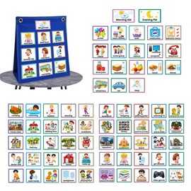 zalati Children's Calendar Chart Children's Visual Schedule Wall Daily Planner with 70 Cards for DIY Fun Education Learning Toy