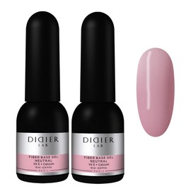 DIDIER LAB - Premium Semi-Permanent Fiber Base Neutral Nail Polish - Semi-Permanent Nail Polish - Strengthens Nail Gel - Nail Gel Base with Vitamins - Nail Passion - Semi-Permanent Nail Polish - 2 x