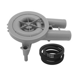 Washer Drain Pump & Belt Kit Compatible With Alliance, Cissel, Huebsch, Ipso, Speed Queen, Unimac, Replace RB150003