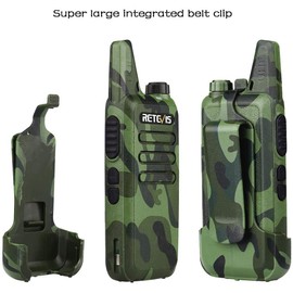 Retevis RT22 Walkie Talkies for Adults, Two Way Radio Long Range Rechargeable, Portable Two-Way Radios, Mini, VOX Handsfree, for Kids Family Camping Hiking Road Trip Adventure (2 Pack, Camouflage)