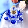Blue Crystal Perfume Bottles Empty Lotus Flower Figurines Gifts for