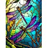 HMDIIMGE Stained Glass Dragonfly Diamond Painting Kits for Adults 5D