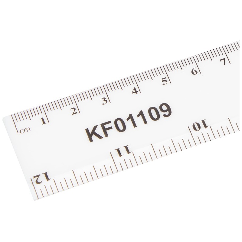 Q-Connect Ruler Shatterproof 300mm White (Inches on one side and