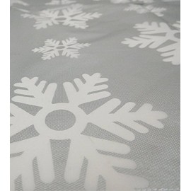 Christmas Table Cloth Silver Cloth With Snowflake Design 52" x 70"