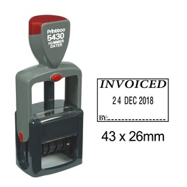 Printtoo Heavy Duty Dater Stamp with Invoiced by Text Self Inking Office Document Date Rubber Stamp-Black