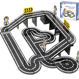 Magnetic Tiles Road Expansion Set for 3+ Year Old Boys & Girls