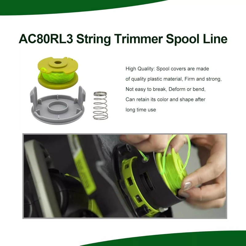 For RYOBI 6Pack For Ryobi Twisted Trimmer Line Spool For