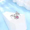 JJewmon Butterfly Rose Birthstone Ring for Women 925 Sterling Silver