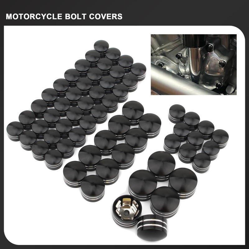 62PCS Motorcycle Bolt Covers Engine Head Bolts Toppers Cap for